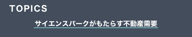 TOPICS　サイエンスパークがもたらす不動産需要
